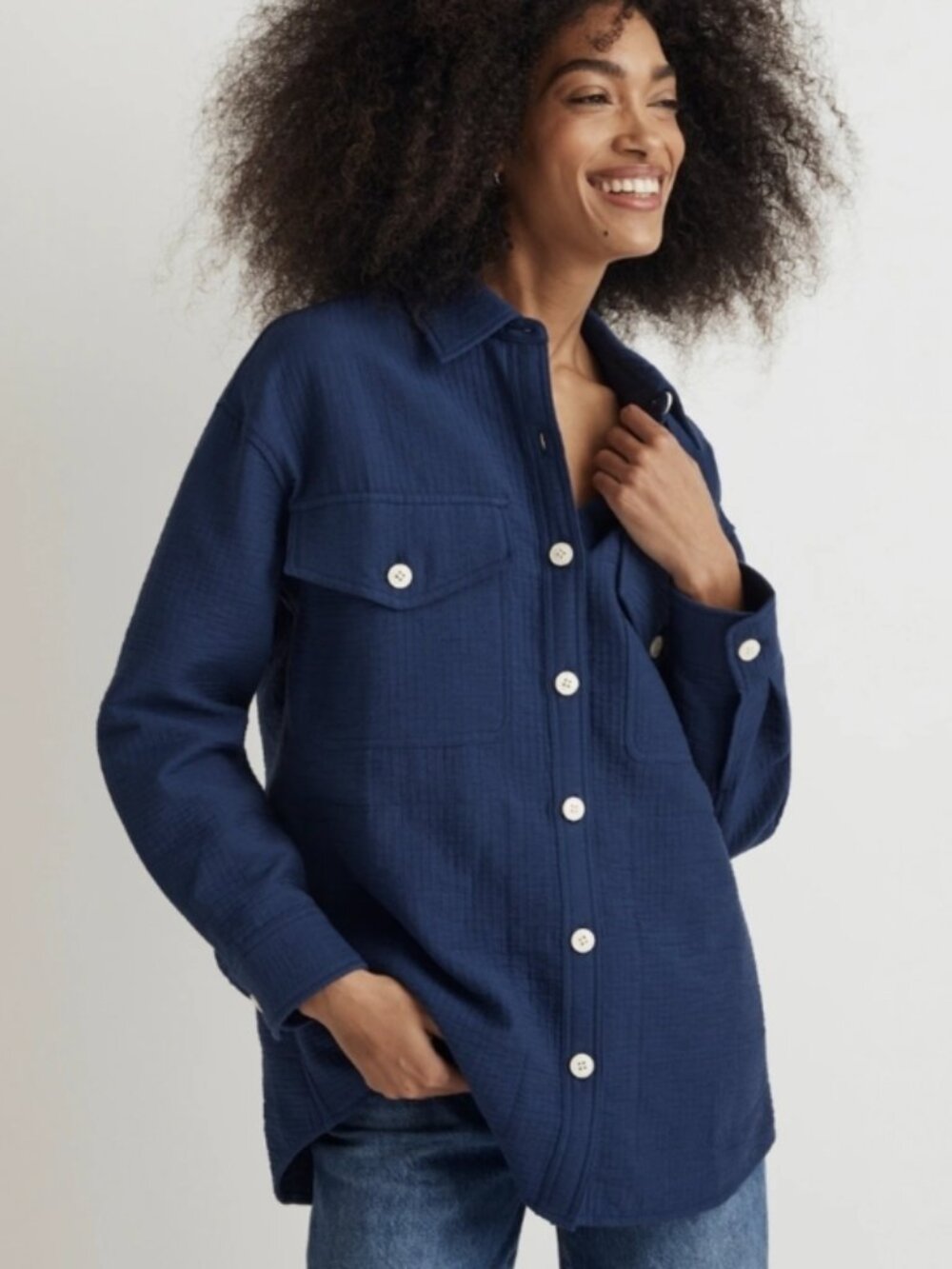 Madewell blue oversize shirt jacket